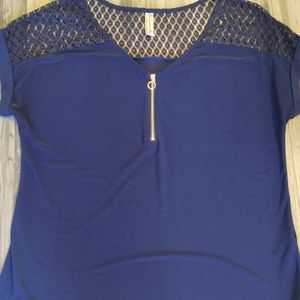 Women's Per Seption Concept navy blue blouse